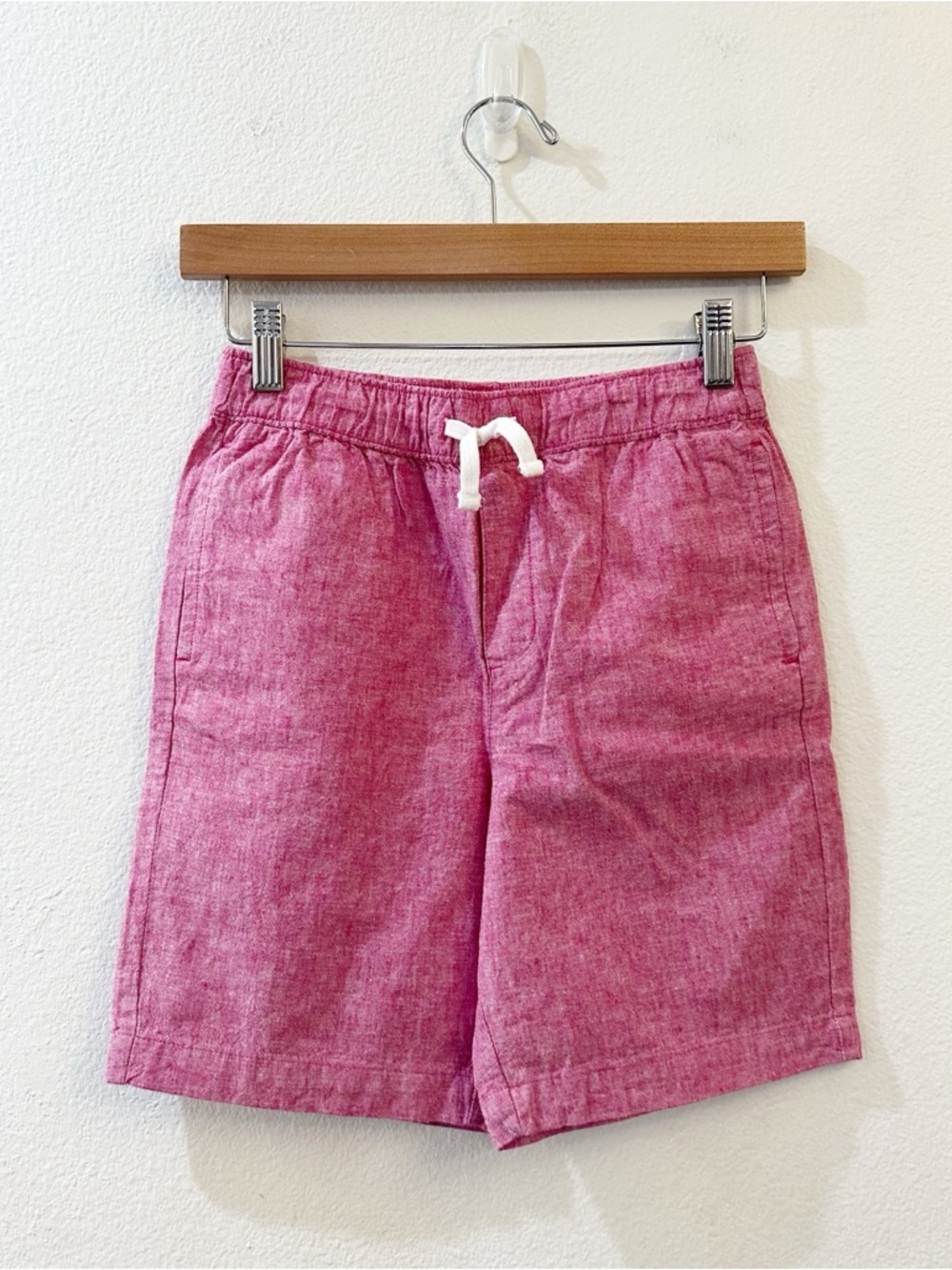 Janie and Jack Boys Linen Blend Shorts Washed Red Size 10Y